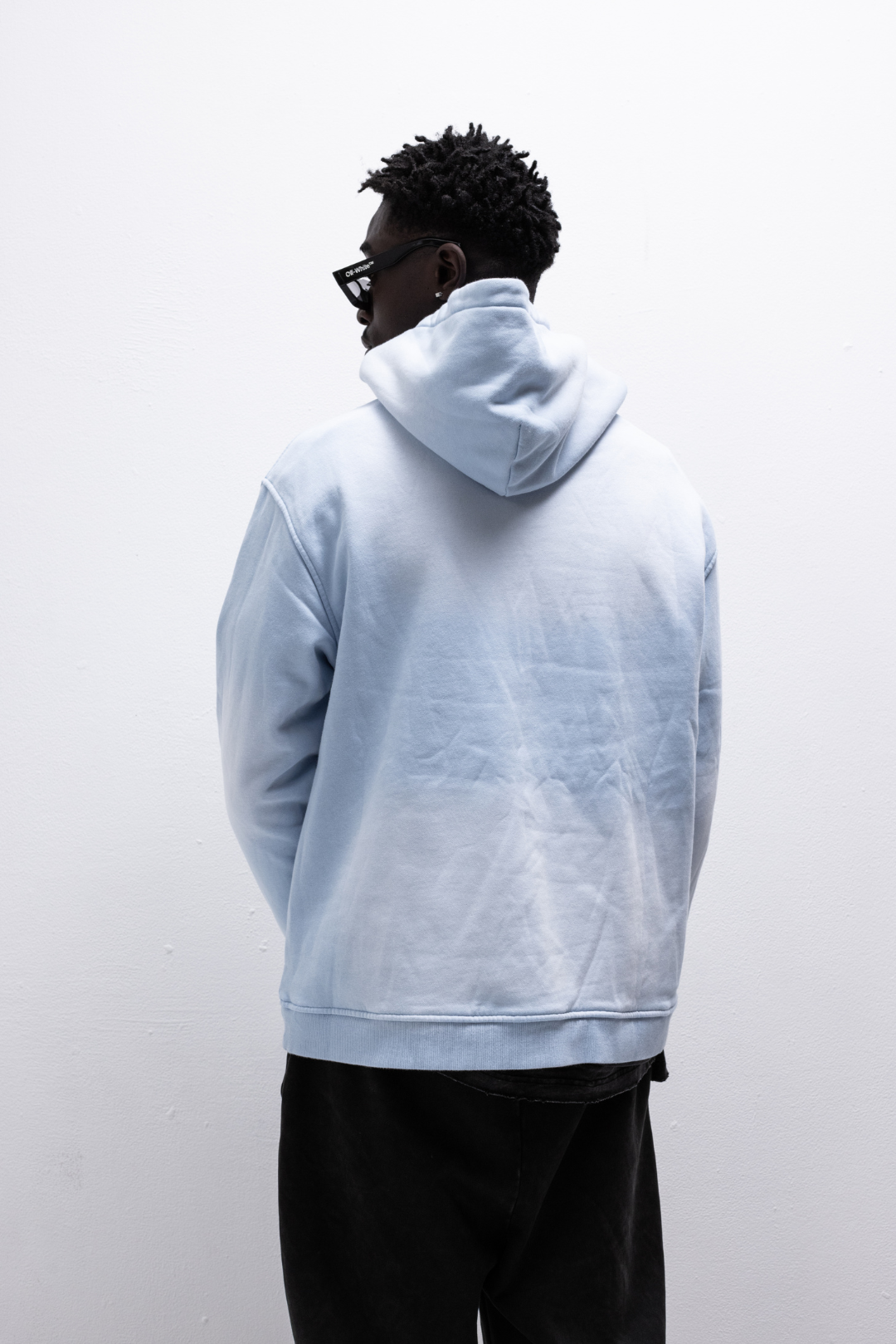 Faded light blue Hoodie (light blue embroidery)