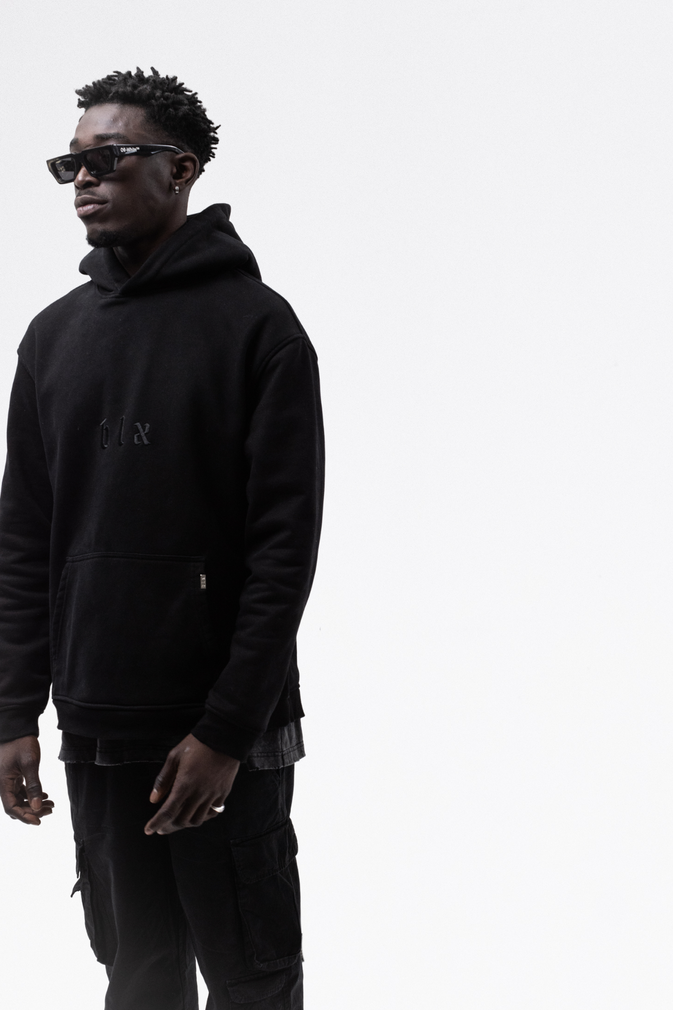 Black Monochrome Hoodie (black embroidery)
