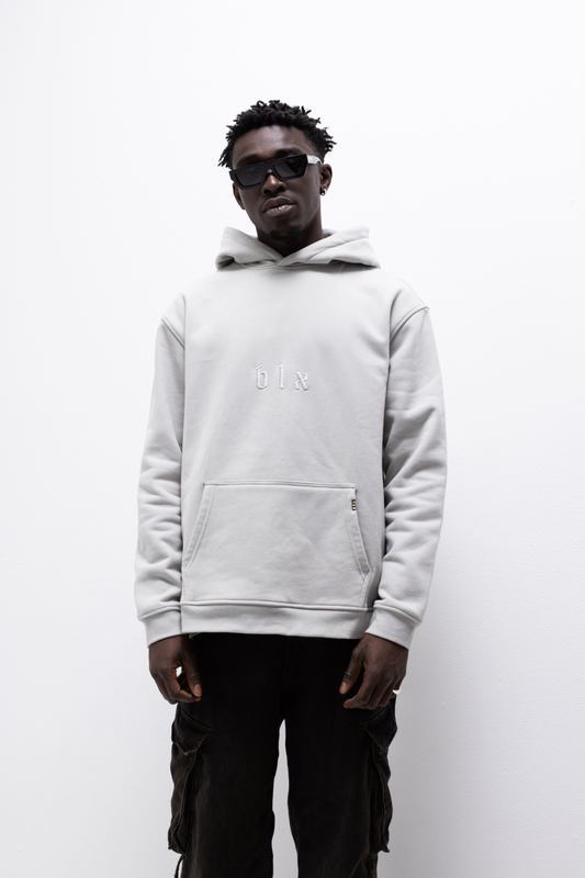 light Gray Monochrome Hoodie (gray embroidery)