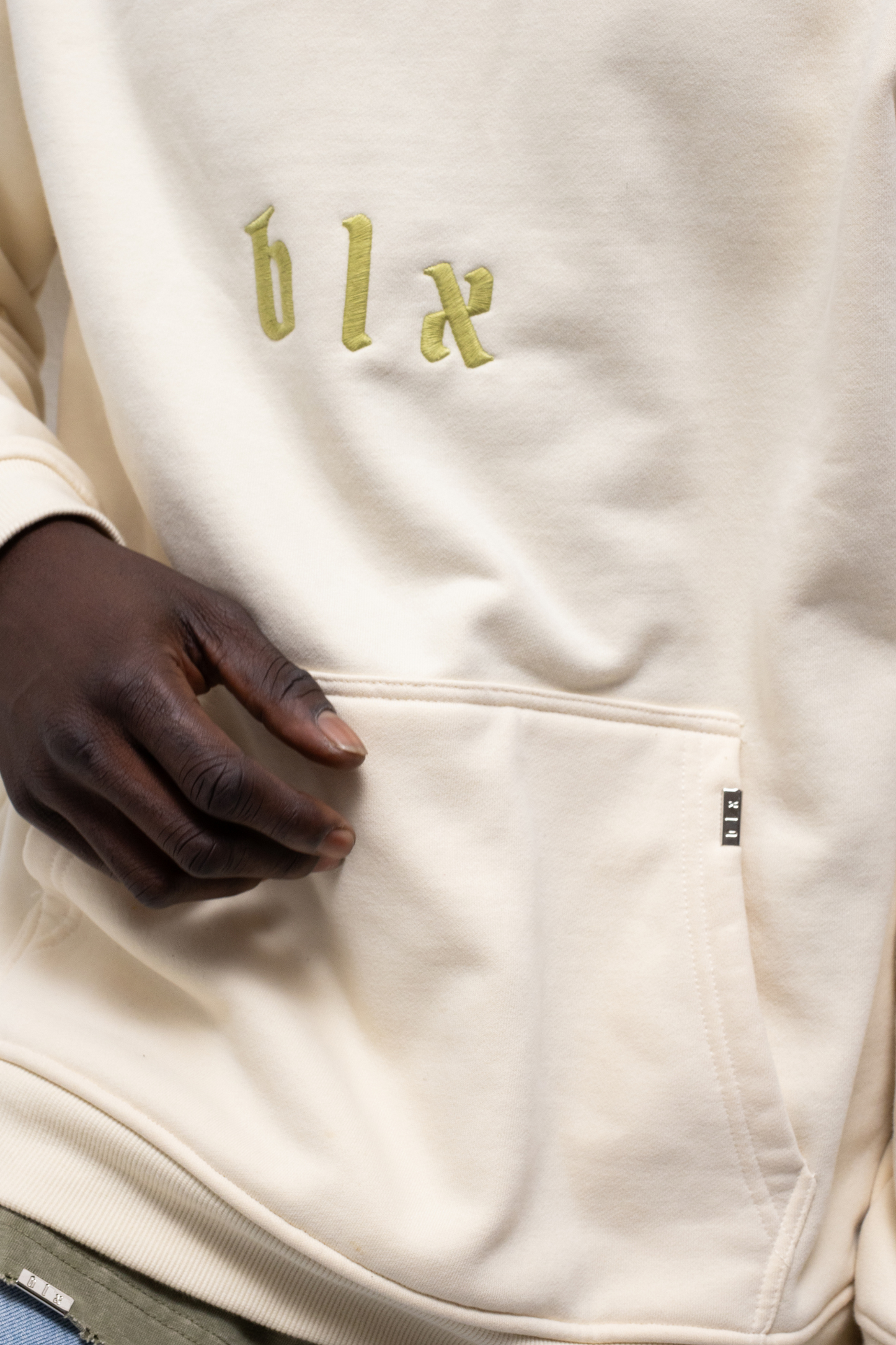 Off-white Hoodie (green embroidery)