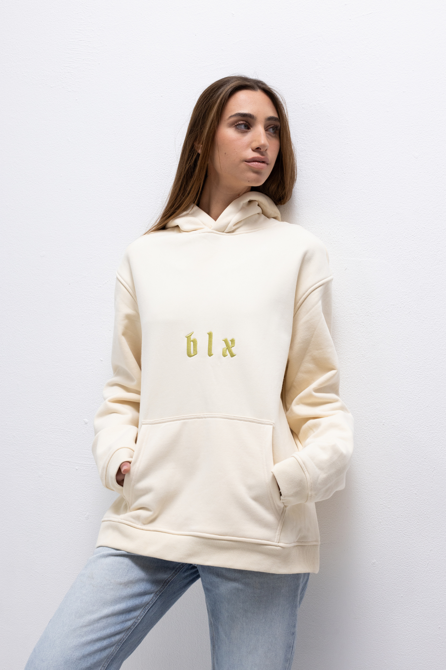 Off-white Hoodie (green embroidery)